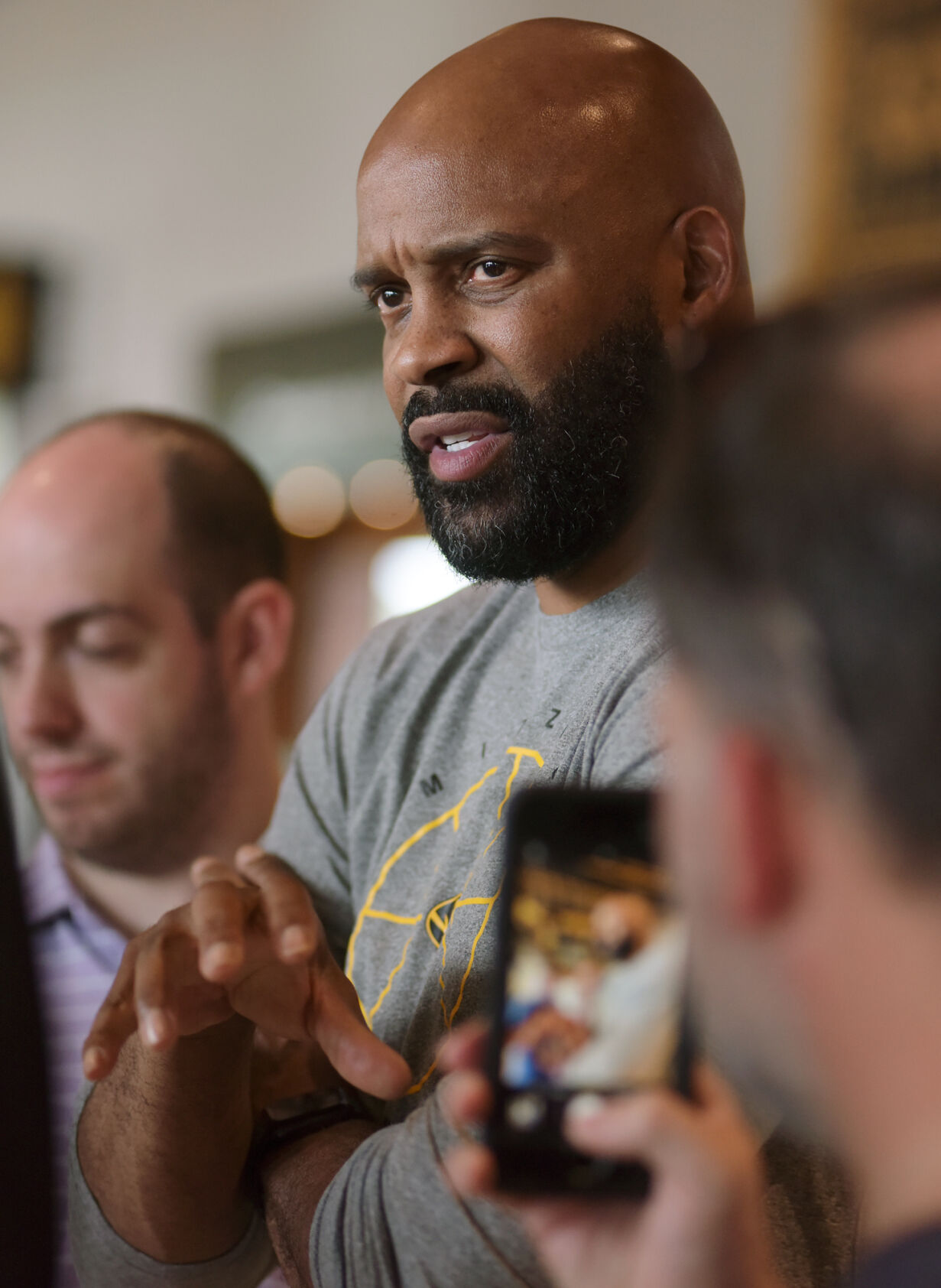 Cuonzo Martin answers questions from members of the media